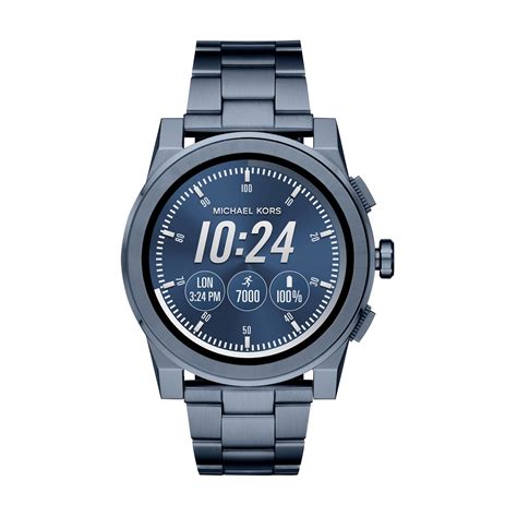 michael kors metallic blue grayson bracelet smart watch|Michael Kors Access Men's Grayson Stainless Steel Bracelet.